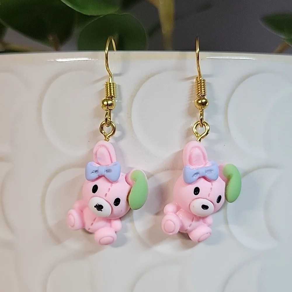 🔥LAST PAIR🔥 Pink Bunny Drop Earrings